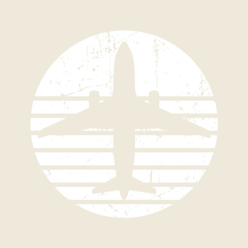 Flugzeug Silhouette mit Retro Line Design