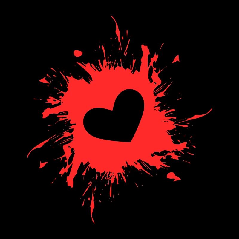 Herz Fleck Tinte rot