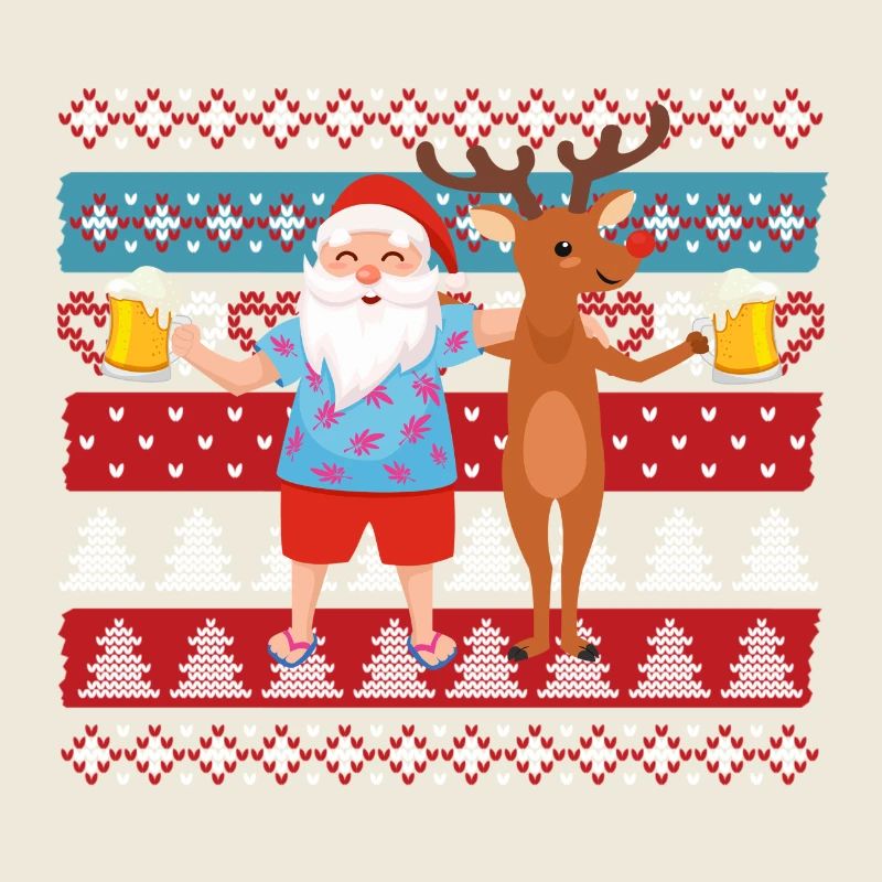 Ugly Christmas Bier Rentier Weihnachtsmann