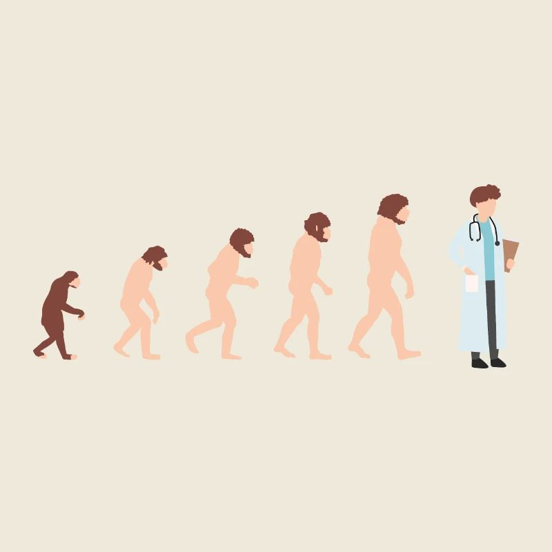 Evolution Arzt Doktor Lustige Geschenkidee