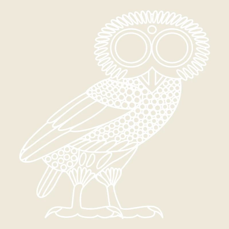 Eule der Athene [White Outline (nur Eule)]