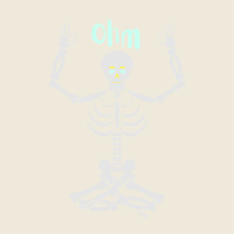 Squelette dans le siège de yoga Ohm