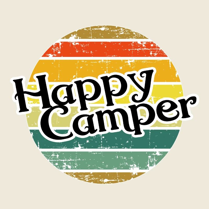 Happy Camper / Retro Vintage Wohnmobil Camping