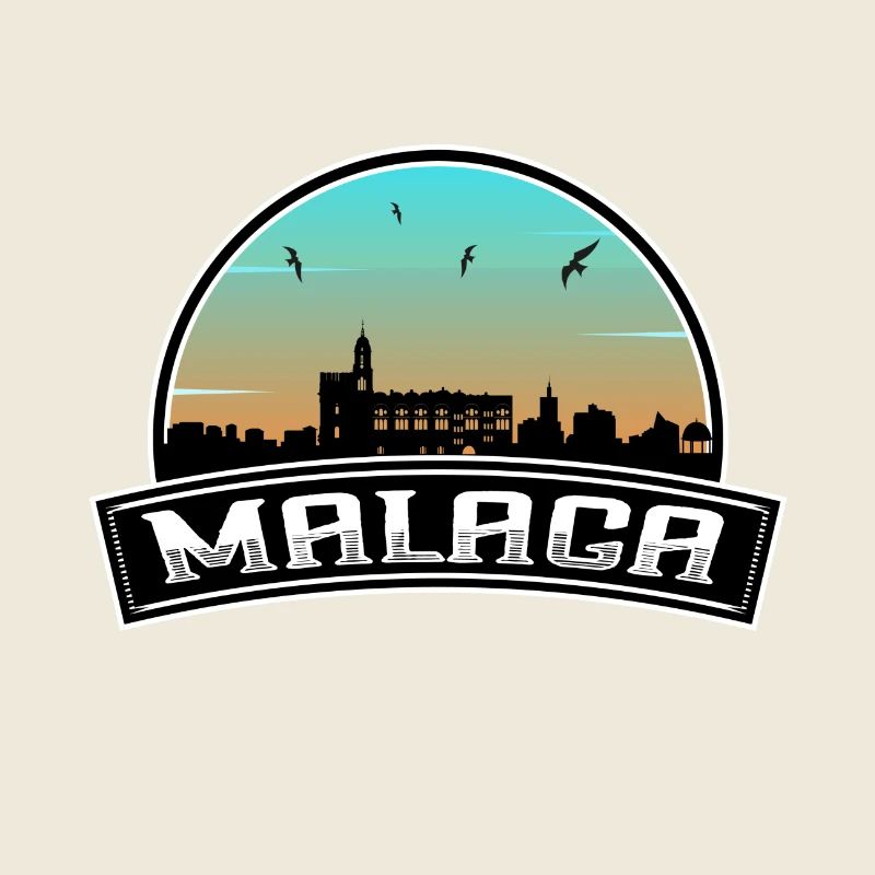 Malaga Spanien Skyline Spanisches Souvenir
