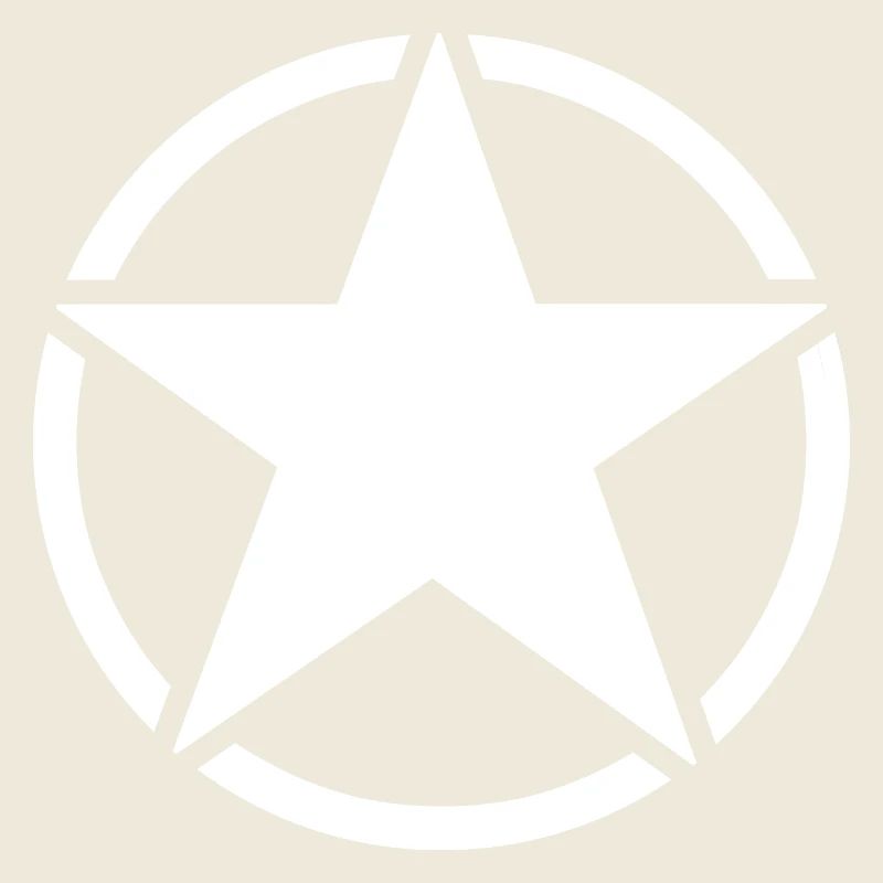 Etoile blanche cinq branches dans un cercle blanc.