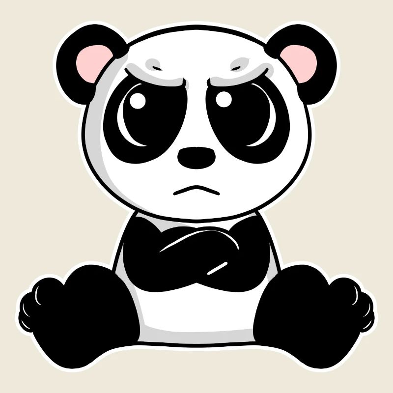 Le panda mignon est agacé