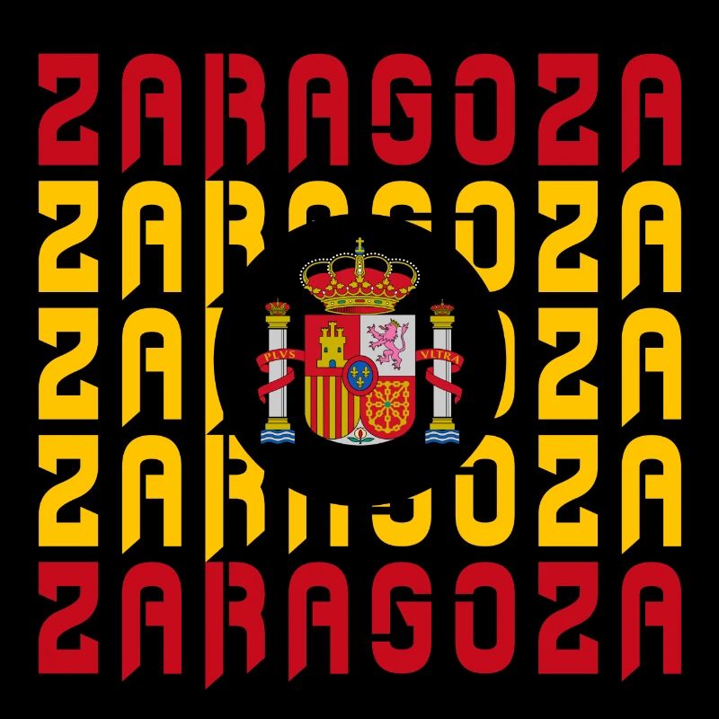 Design drapeau Espagne Saragosse