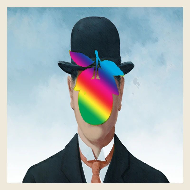 Regenbogen Apfel-Mann