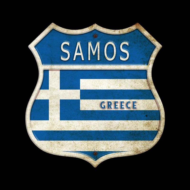Samos Grèce Armoiries Drapeaux Design