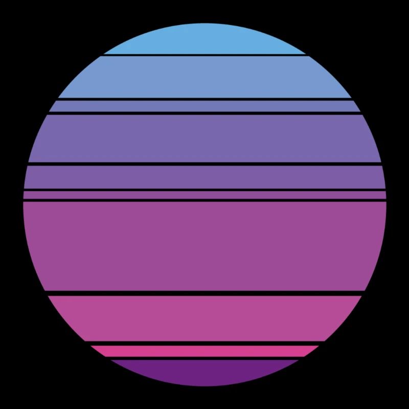 Retro Sunset Background Circle