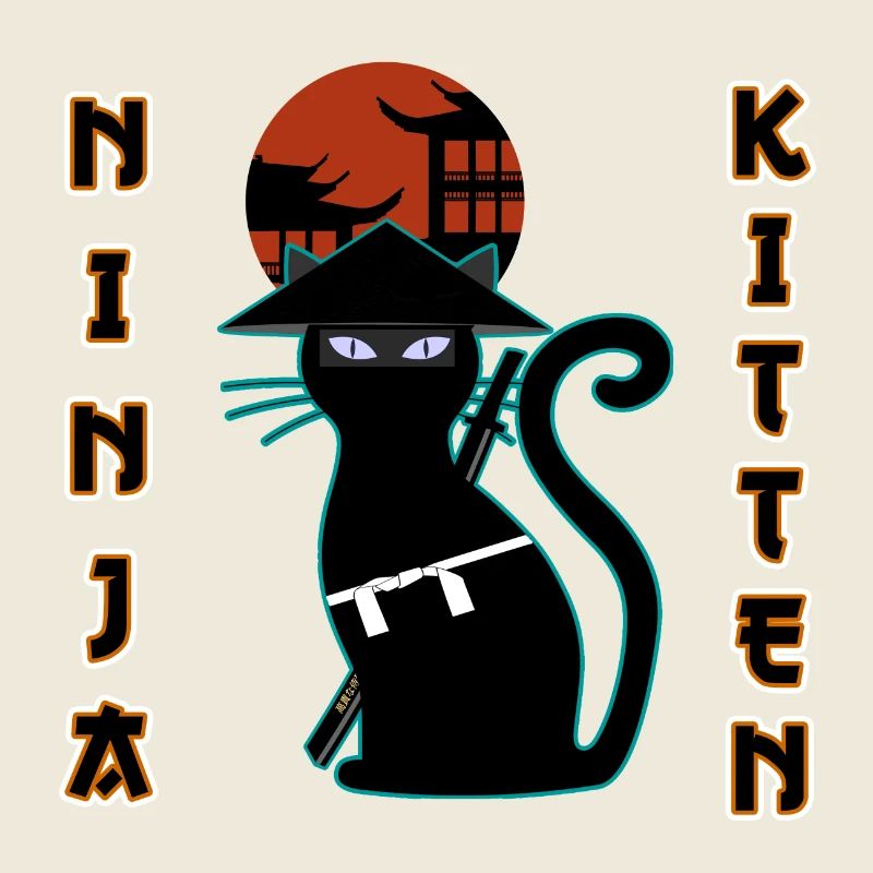 Ninja chat samouraï minou assassin minou miaou