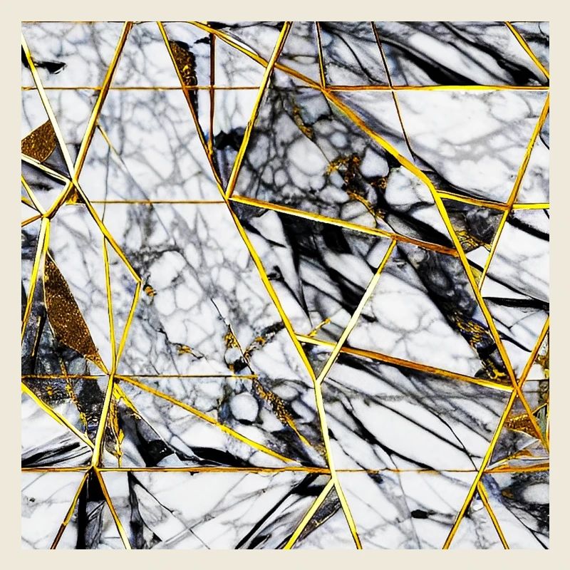 Marbre Noir Blanc Or Texture