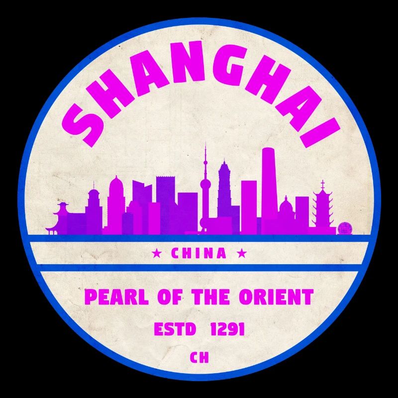 Badge Skyline de Shanghai en Chine