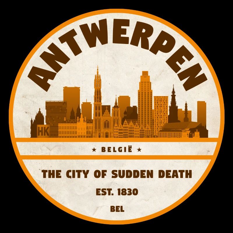 Antwerp Skyline Vintage