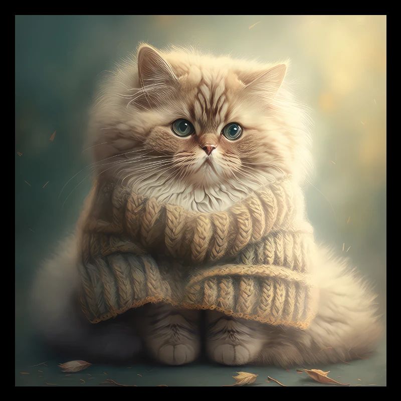 Katze Strick Pullover Süß Lusitg