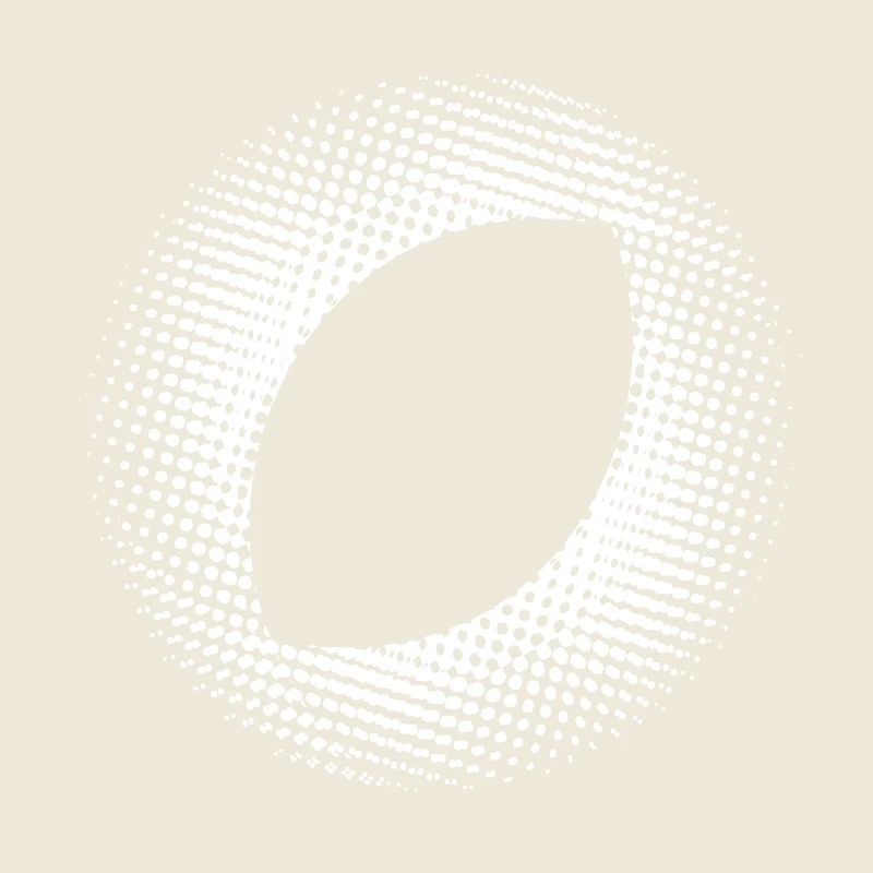 en pointillés, ovale blanc