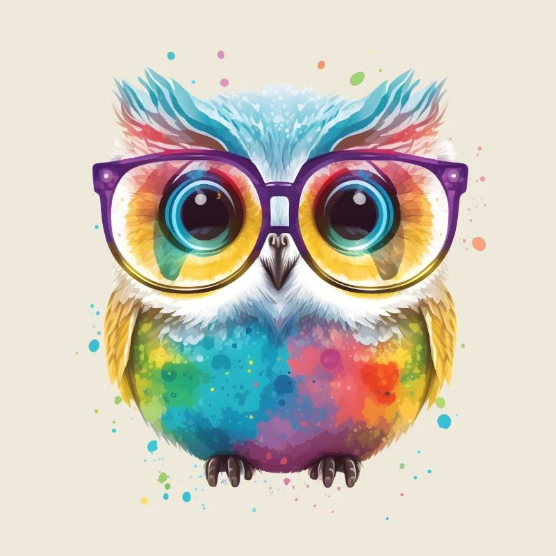 Colorful Glasses Owl