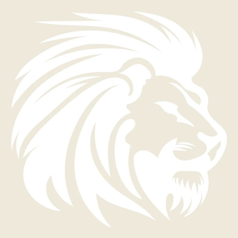 Mighty Lion Head with Mane Tattoo Style