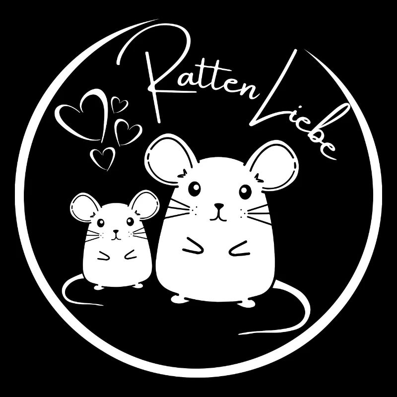 Ratten Liebe Comic Design (hell)
