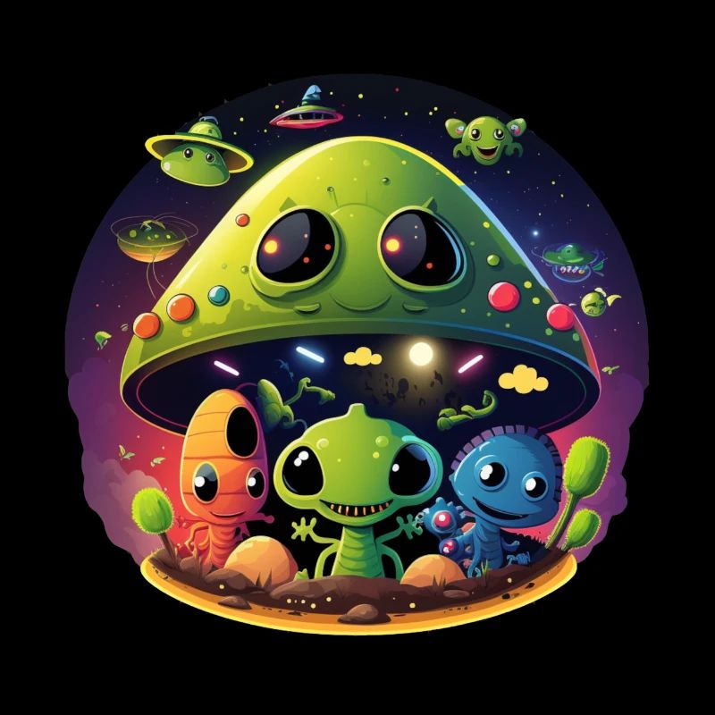 Kinder Ufo Alien Rund Außerirdische