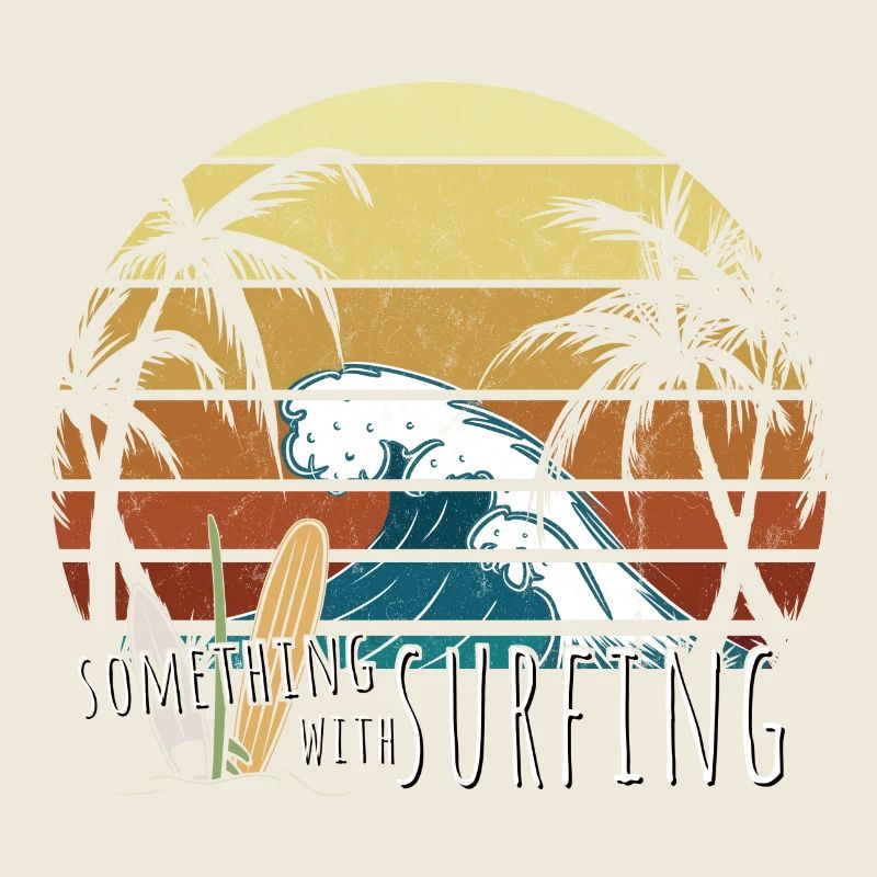 Something with Surfing Lässige Retro Surf Art