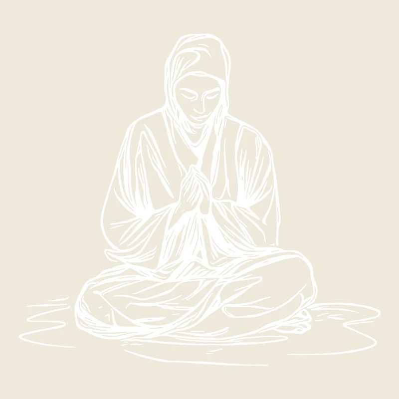Young monk in deep meditation