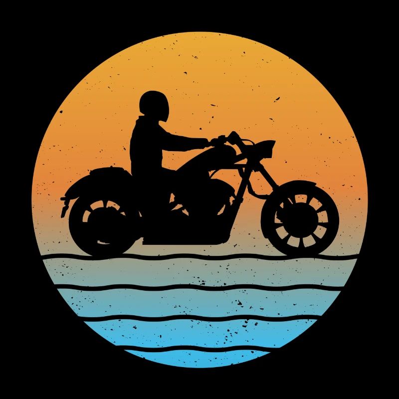 Chopper Motorcycle Cruiser Sunset Motorcyclist