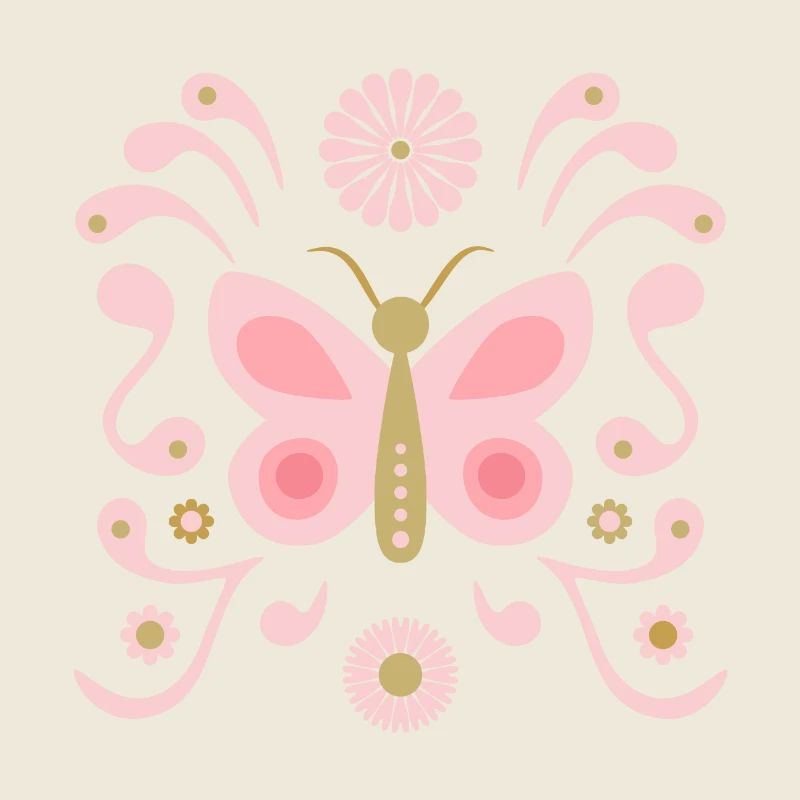 Boho Butterfly L Rose et Or