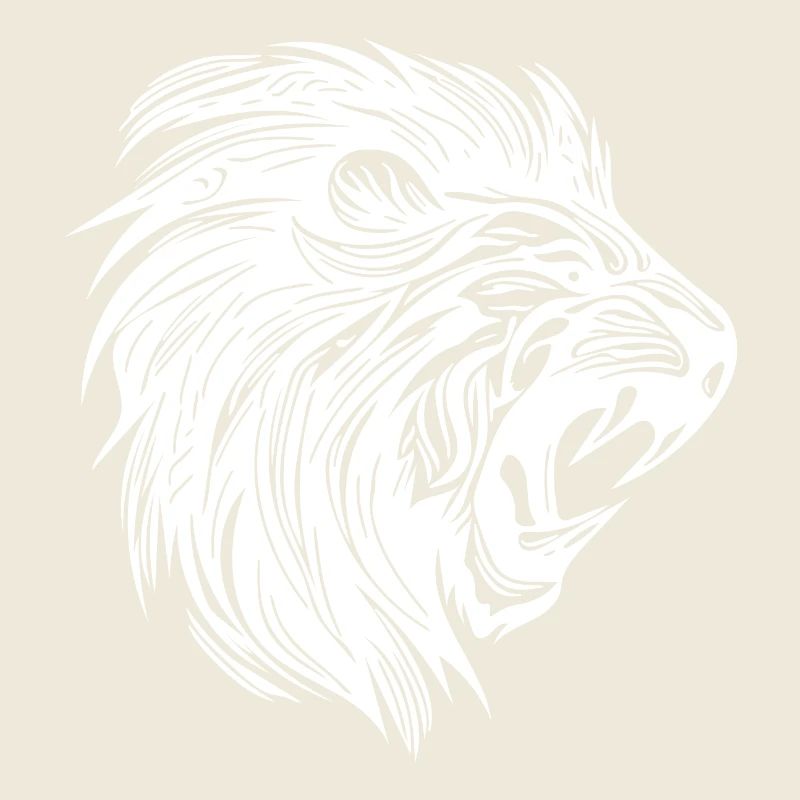 Wild Mighty Lion Head Tattoo Style Mane