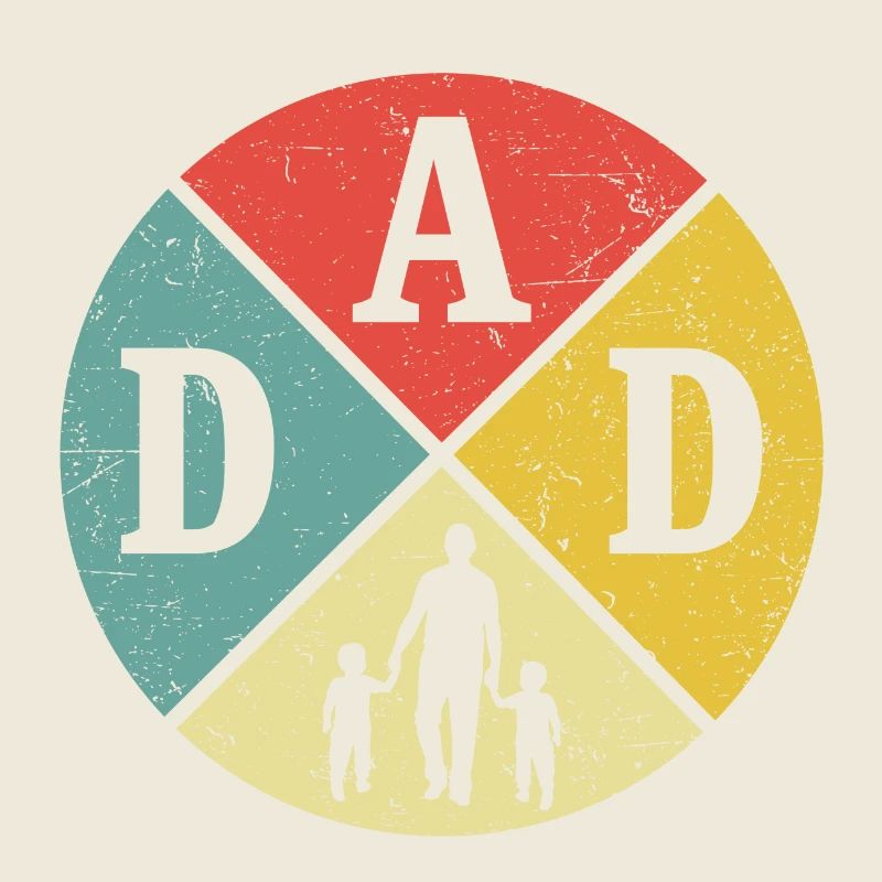 Vater mit zwei Söhnen Papa und Sohn Retro Papa