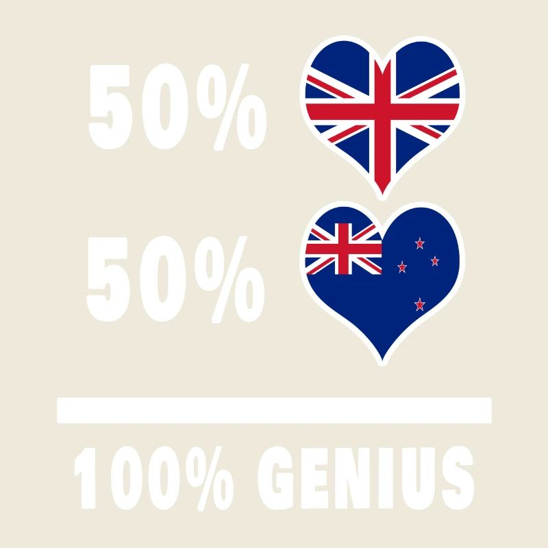 Neuseeland und Großbritannien 100% Genius Flagge
