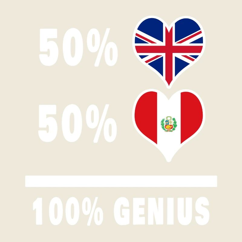 Peru und Großbritannien 100% Genius Flagge