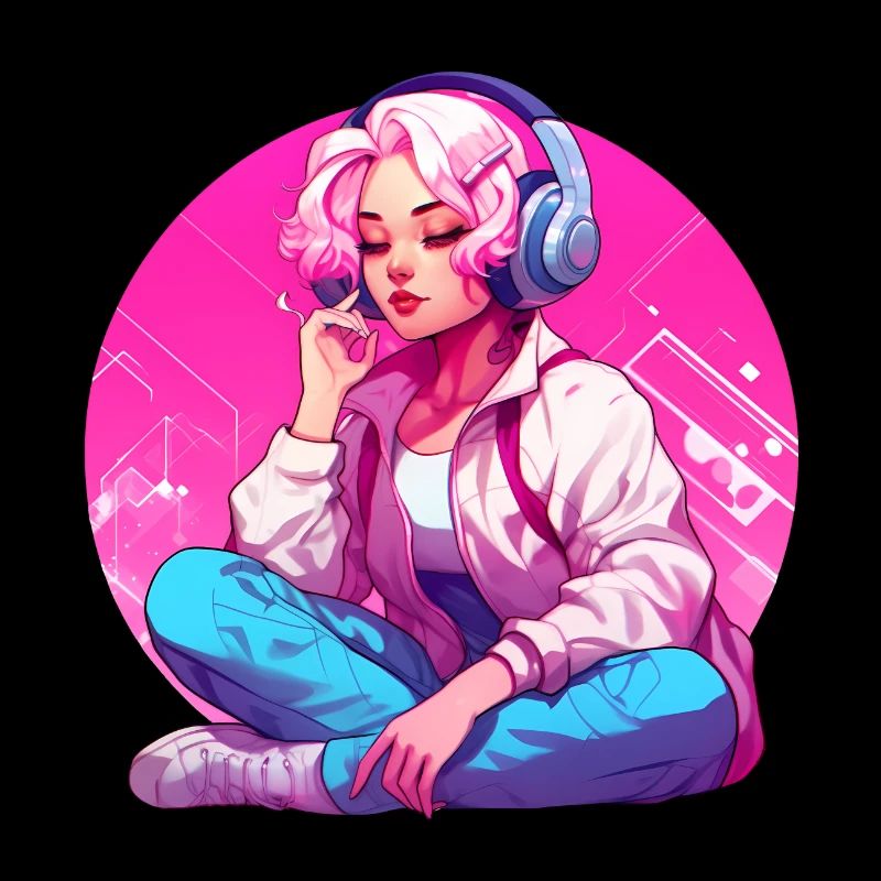 Mädchen mit Kopfhörern