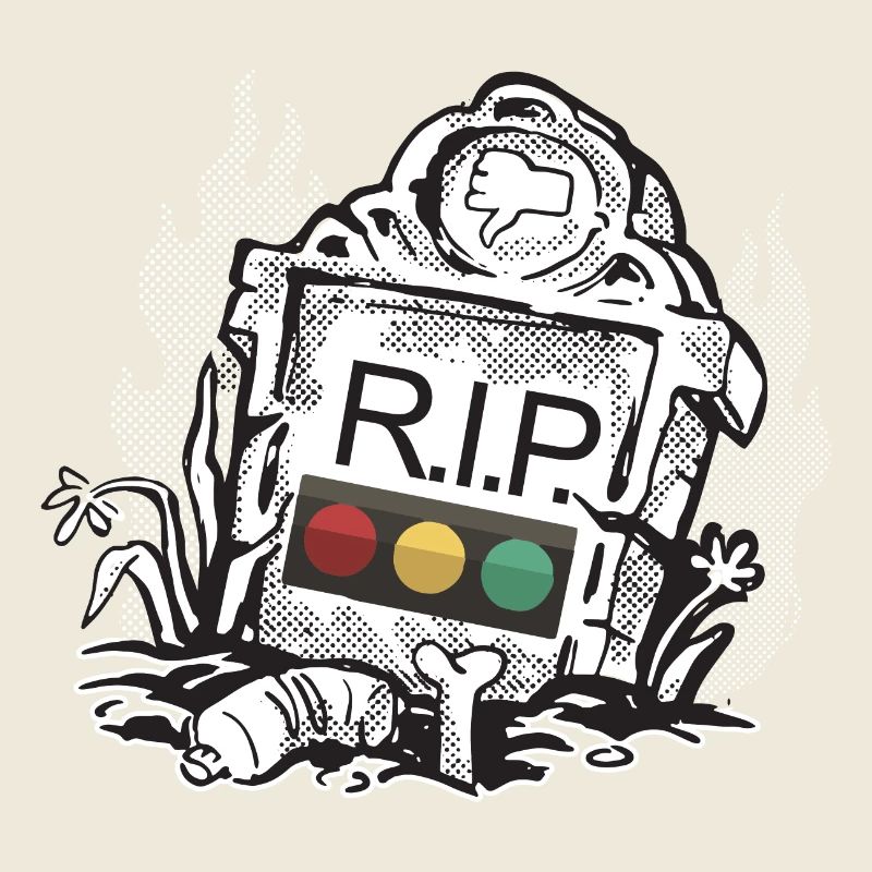 Traffic light Rest in Peace RIP