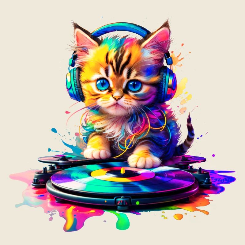 Kätzchen DJ - Regenbogen 2