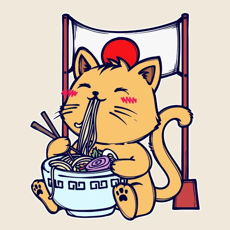 Anime Ramen Cat Mangastyle Japonais Comic Manga