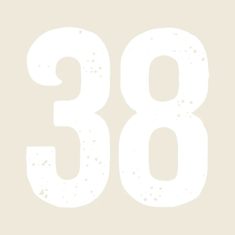 38 Numbers White