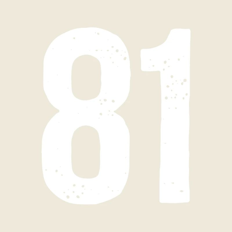 81 Numbers White
