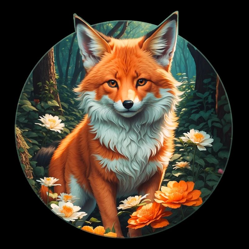 Fuchs im Blütenrausch Wald