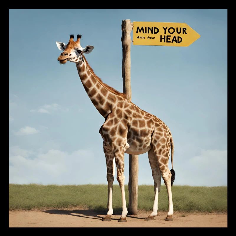 Giraffe Meme ''Mind your Head'' - Printflow