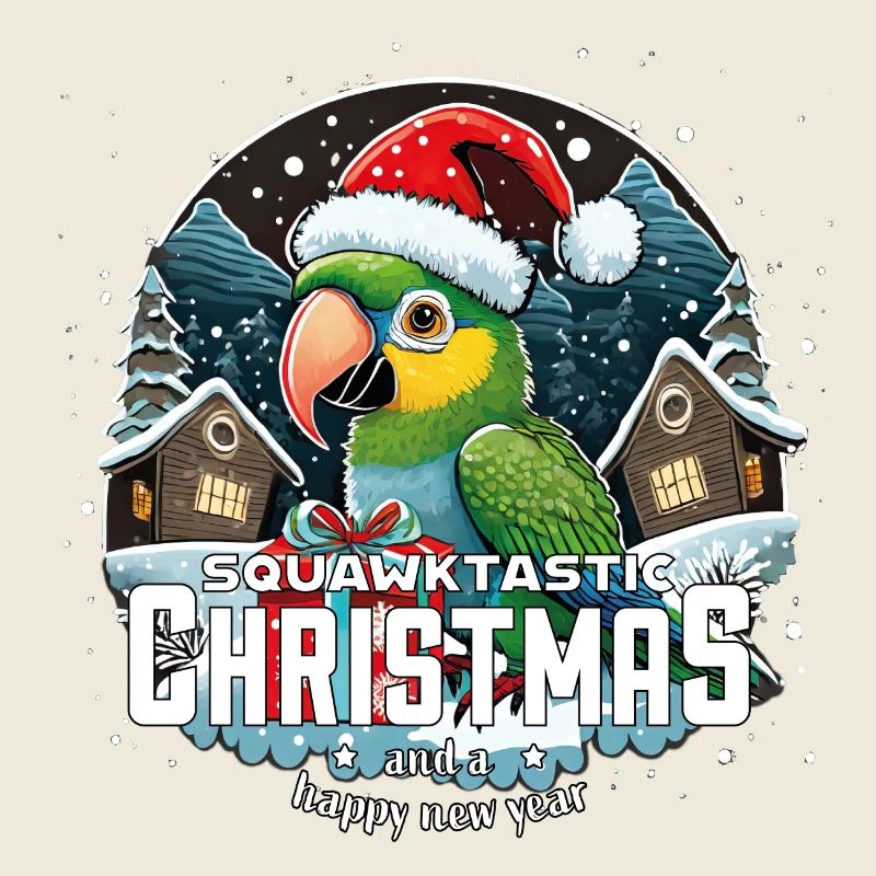 Perroquet de Noël - squawktastic Noël