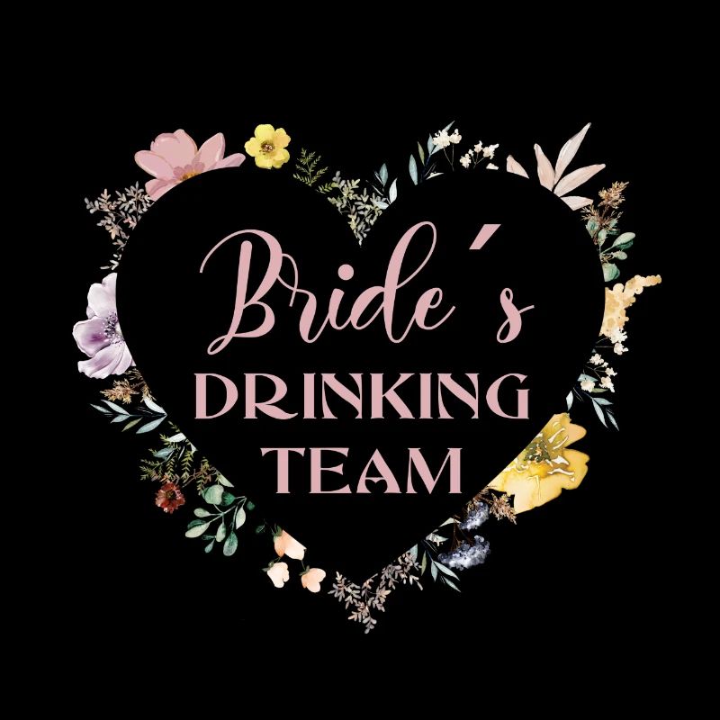 Bride´s-Drinking-Team! Herz-Blumen