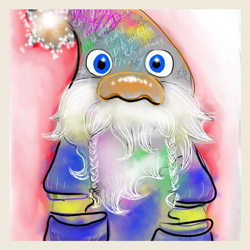 Bunter Weihnachtsmann mit Farbverlauf