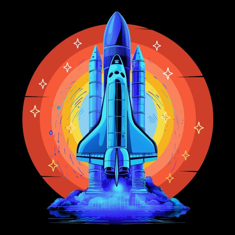 NAVETTE SPATIALE BLEUE RETRO VINTAGE