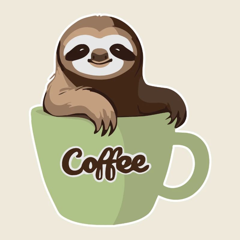 Faultier in einer Kaffeetasse