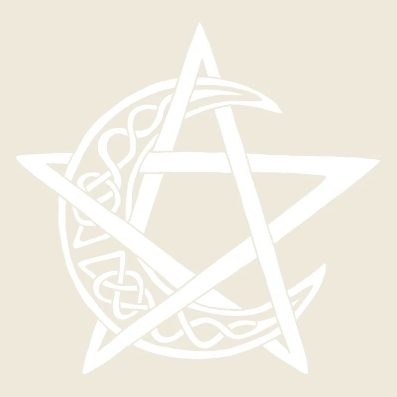 pentagramme lunaire blanc