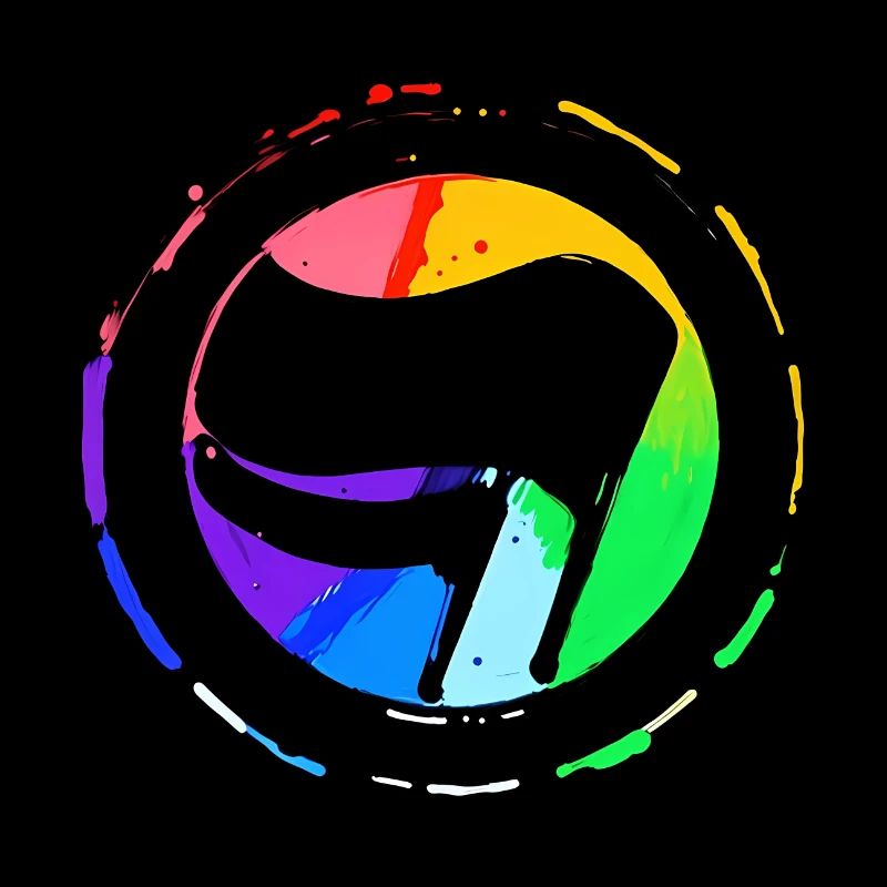 Drapeau antifa arc-en-ciel