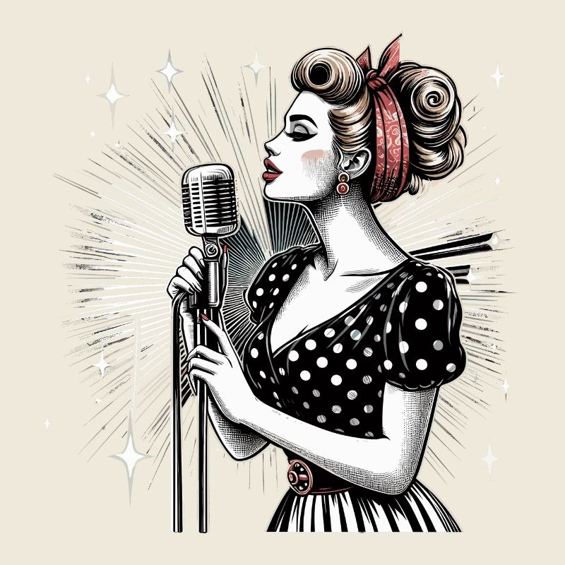 Rockabilly Singer Wife Microphone Microphone Gift