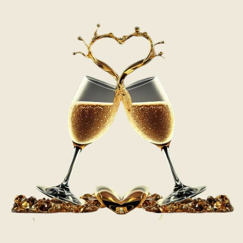Zwei Gläser bilden ein Herz / Geschenkidee
