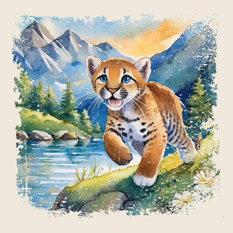 Niedlicher junger Tiger | Kinderbuchstil